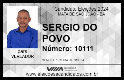 Candidato SERGIO DO POVO 2024 - MATA DE SÃO JOÃO - Eleições