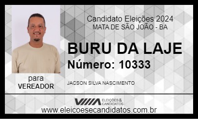 Candidato BURU DA LAJE 2024 - MATA DE SÃO JOÃO - Eleições