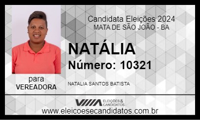 Candidato NATÁLIA 2024 - MATA DE SÃO JOÃO - Eleições