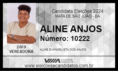 Candidato ALINE ANJOS 2024 - MATA DE SÃO JOÃO - Eleições