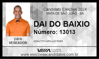 Candidato DAI DO BAIXIO 2024 - MATA DE SÃO JOÃO - Eleições