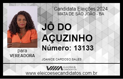 Candidato JÔ DO AÇUZINHO 2024 - MATA DE SÃO JOÃO - Eleições