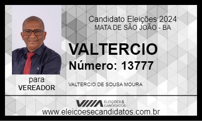 Candidato VALTERCIO 2024 - MATA DE SÃO JOÃO - Eleições