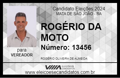 Candidato ROGÉRIO DA MOTO 2024 - MATA DE SÃO JOÃO - Eleições