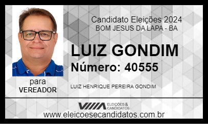 Candidato LUIZ GONDIM 2024 - BOM JESUS DA LAPA - Eleições