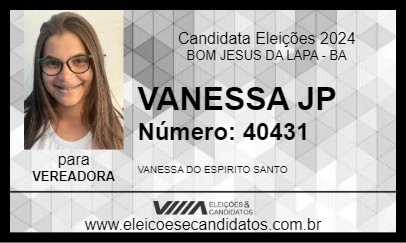 Candidato VANESSA JP 2024 - BOM JESUS DA LAPA - Eleições