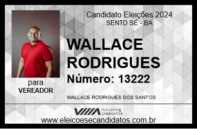 Candidato WALLACE RODRIGUES 2024 - SENTO SÉ - Eleições