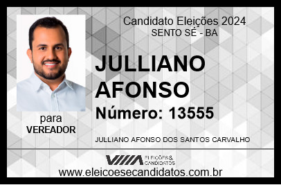 Candidato JULLIANO AFONSO 2024 - SENTO SÉ - Eleições