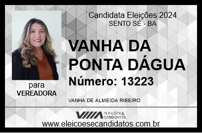 Candidato VANHA DA PONTA DÁGUA 2024 - SENTO SÉ - Eleições