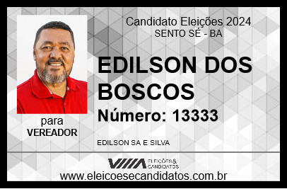 Candidato EDILSON DOS BOSCOS 2024 - SENTO SÉ - Eleições