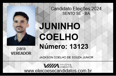 Candidato JUNINHO COELHO 2024 - SENTO SÉ - Eleições