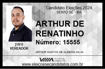 Candidato ARTHUR DE RENATINHO 2024 - SENTO SÉ - Eleições