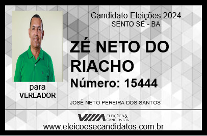 Candidato ZÉ NETO DO RIACHO 2024 - SENTO SÉ - Eleições