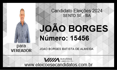 Candidato JOÃO BORGES 2024 - SENTO SÉ - Eleições