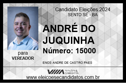 Candidato ANDRÉ DO JUQUINHA 2024 - SENTO SÉ - Eleições