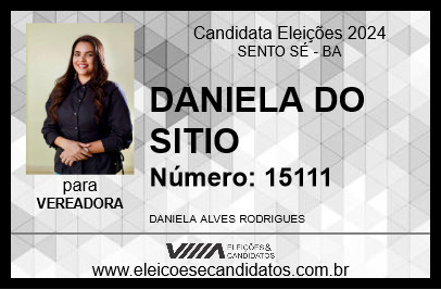 Candidato DANIELA DO SITIO 2024 - SENTO SÉ - Eleições