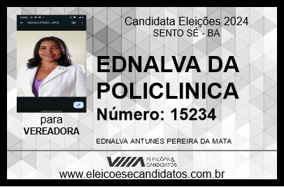 Candidato EDNALVA DA POLICLINICA 2024 - SENTO SÉ - Eleições