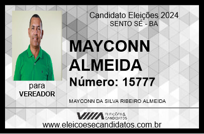 Candidato MAYCONN ALMEIDA 2024 - SENTO SÉ - Eleições