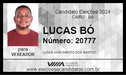 Candidato LUCAS BÓ 2024 - CAIRU - Eleições