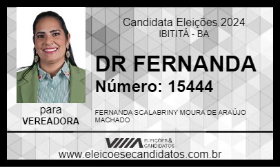 Candidato DR FERNANDA 2024 - IBITITÁ - Eleições