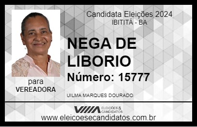 Candidato NEGA DE LIBORIO 2024 - IBITITÁ - Eleições