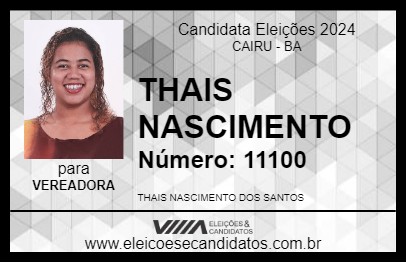 Candidato THAIS NASCIMENTO 2024 - CAIRU - Eleições