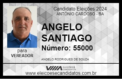 Candidato ANGELO SANTIAGO 2024 - ANTÔNIO CARDOSO - Eleições