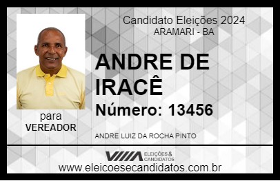 Candidato ANDRE DE IRACÊ 2024 - ARAMARI - Eleições