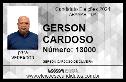 Candidato GERSON CARDOSO 2024 - ARAMARI - Eleições