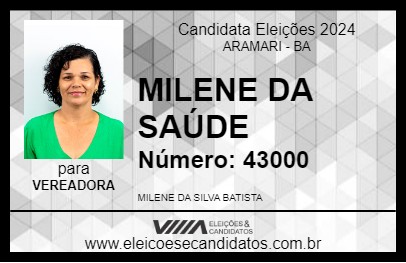 Candidato MILENE DA SAÚDE 2024 - ARAMARI - Eleições