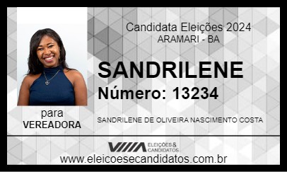 Candidato SANDRILENE 2024 - ARAMARI - Eleições