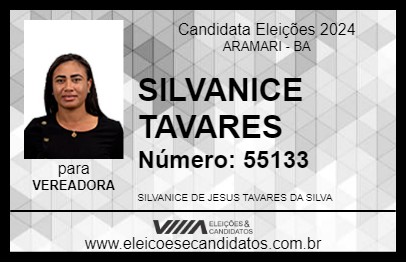 Candidato SILVANICE TAVARES 2024 - ARAMARI - Eleições