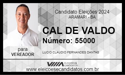 Candidato CAL DE VALDO 2024 - ARAMARI - Eleições