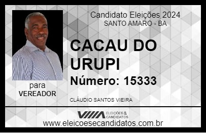 Candidato CACAU DO URUPI 2024 - SANTO AMARO - Eleições