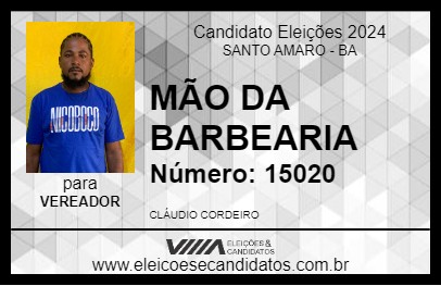 Candidato MÃO DA BARBEARIA 2024 - SANTO AMARO - Eleições