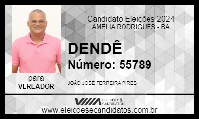 Candidato DENDÊ 2024 - AMÉLIA RODRIGUES - Eleições