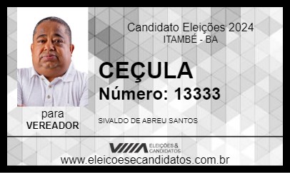 Candidato CEÇULA 2024 - ITAMBÉ - Eleições