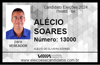 Candidato ALÉCIO SOARES 2024 - ITAMBÉ - Eleições