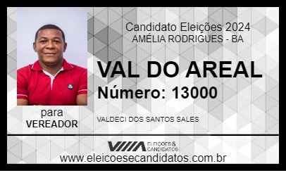 Candidato VAL DO AREAL 2024 - AMÉLIA RODRIGUES - Eleições