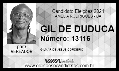 Candidato GIL DE DUDUCA 2024 - AMÉLIA RODRIGUES - Eleições