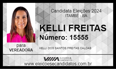 Candidato KELLI FREITAS 2024 - ITAMBÉ - Eleições