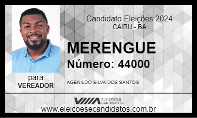 Candidato MERENGUE 2024 - CAIRU - Eleições