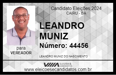 Candidato LEANDRO MUNIZ 2024 - CAIRU - Eleições