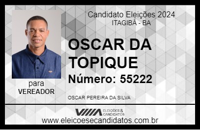 Candidato OSCAR DA TOPIQUE 2024 - ITAGIBÁ - Eleições