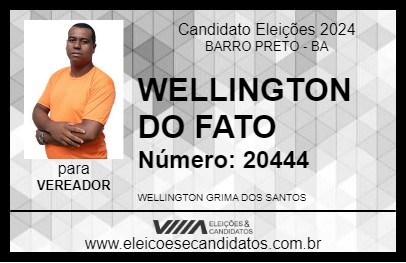 Candidato WELLINGTON DO FATO 2024 - BARRO PRETO - Eleições