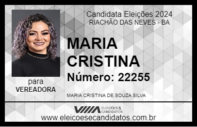 Candidato MARIA CRISTINA 2024 - RIACHÃO DAS NEVES - Eleições