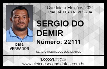 Candidato SERGIO DO DEMIR 2024 - RIACHÃO DAS NEVES - Eleições