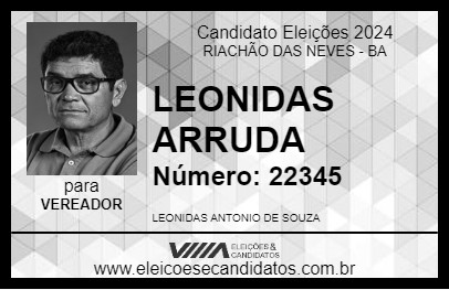 Candidato LEONIDAS ARRUDA 2024 - RIACHÃO DAS NEVES - Eleições