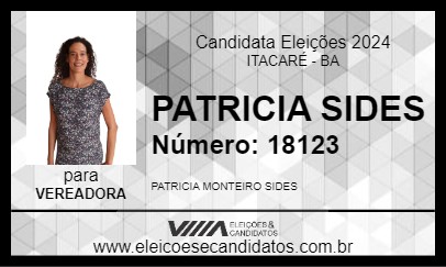 Candidato PATRICIA SIDES 2024 - ITACARÉ - Eleições