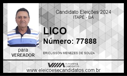 Candidato LICO 2024 - ITAPÉ - Eleições